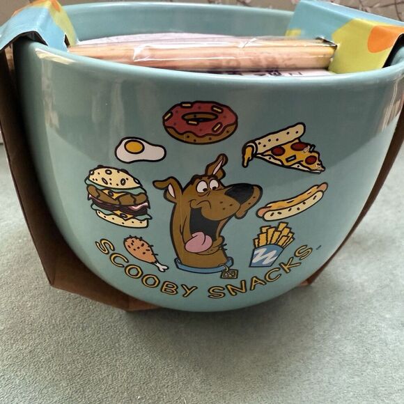 Scooby-Doo Scooby Snacks Ceramic Ramen Noodle Rice Bowl with Chopsticks NEW! - Picture 3 of 9